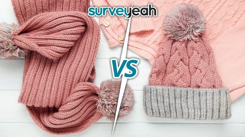 スカーフとウールの帽子のは、どちらが好きですか?